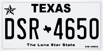 TX license plate DSR4650