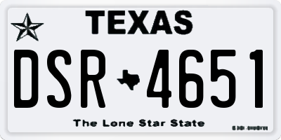 TX license plate DSR4651