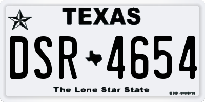 TX license plate DSR4654