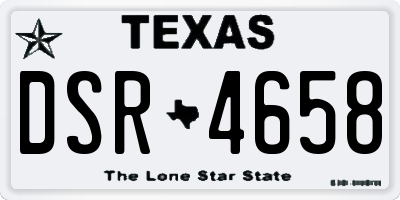 TX license plate DSR4658