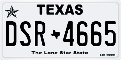 TX license plate DSR4665
