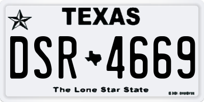 TX license plate DSR4669