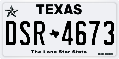 TX license plate DSR4673