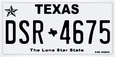 TX license plate DSR4675