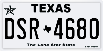 TX license plate DSR4680