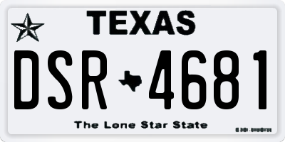 TX license plate DSR4681