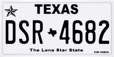 TX license plate DSR4682