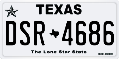 TX license plate DSR4686