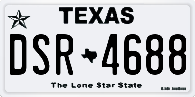 TX license plate DSR4688