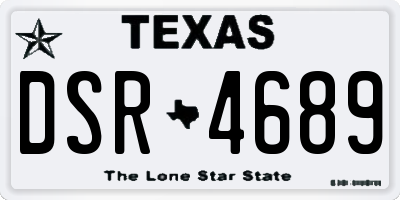 TX license plate DSR4689