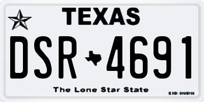 TX license plate DSR4691