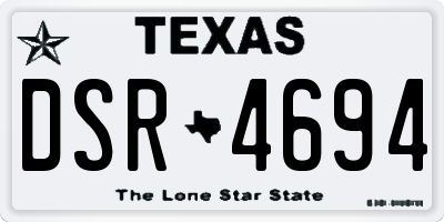 TX license plate DSR4694