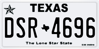 TX license plate DSR4696