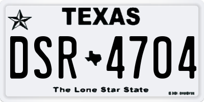 TX license plate DSR4704