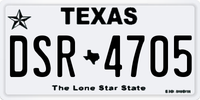 TX license plate DSR4705