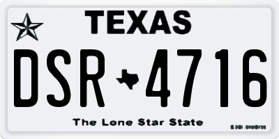 TX license plate DSR4716