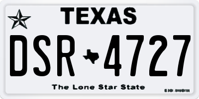 TX license plate DSR4727