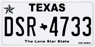 TX license plate DSR4733