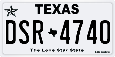 TX license plate DSR4740