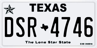 TX license plate DSR4746