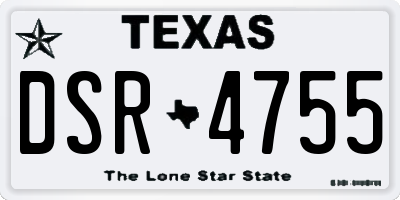 TX license plate DSR4755
