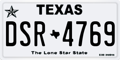 TX license plate DSR4769