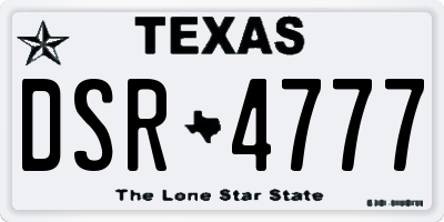 TX license plate DSR4777
