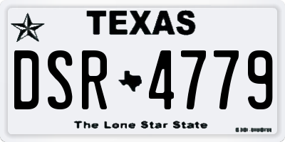 TX license plate DSR4779