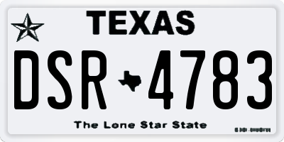 TX license plate DSR4783