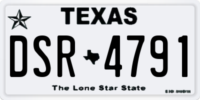 TX license plate DSR4791