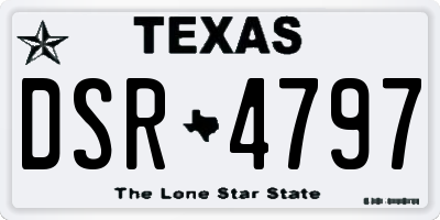 TX license plate DSR4797