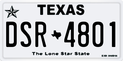 TX license plate DSR4801