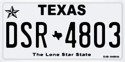 TX license plate DSR4803