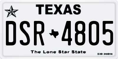 TX license plate DSR4805