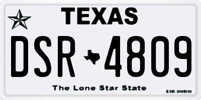 TX license plate DSR4809