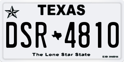 TX license plate DSR4810