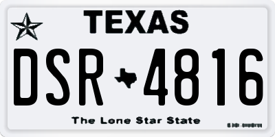 TX license plate DSR4816