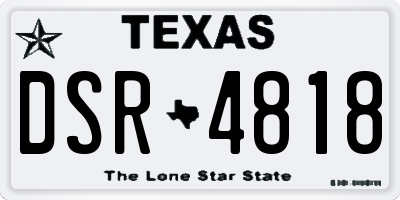 TX license plate DSR4818