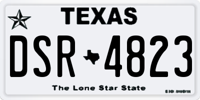 TX license plate DSR4823