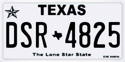 TX license plate DSR4825