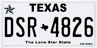 TX license plate DSR4826