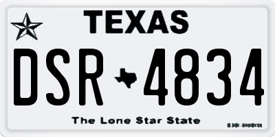 TX license plate DSR4834