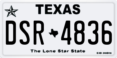 TX license plate DSR4836