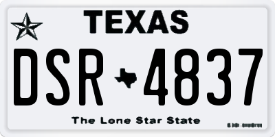 TX license plate DSR4837