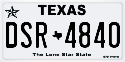 TX license plate DSR4840