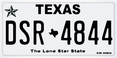 TX license plate DSR4844