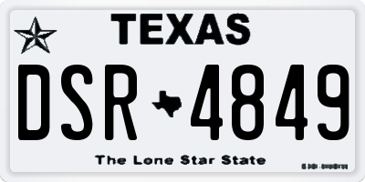 TX license plate DSR4849