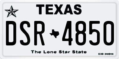 TX license plate DSR4850