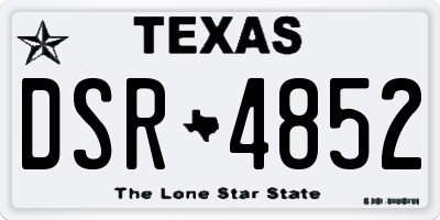 TX license plate DSR4852