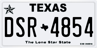 TX license plate DSR4854